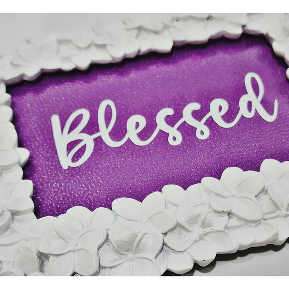 Blessed Purple & White Jewelry Tray / Vanity Tray / Display Frame - Picture 2 of 2